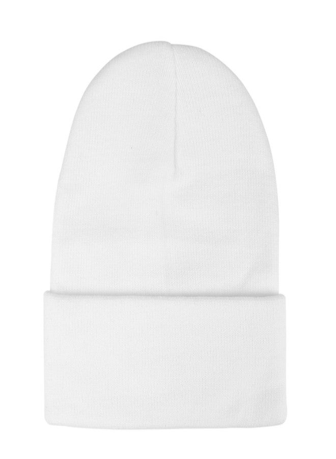 Umeepar Classic Knit Cuffed Beanie Hat Winter Warm Skull Cap Stocking Cap for Women Men (US, Alpha, One Size, White) - Image 1
